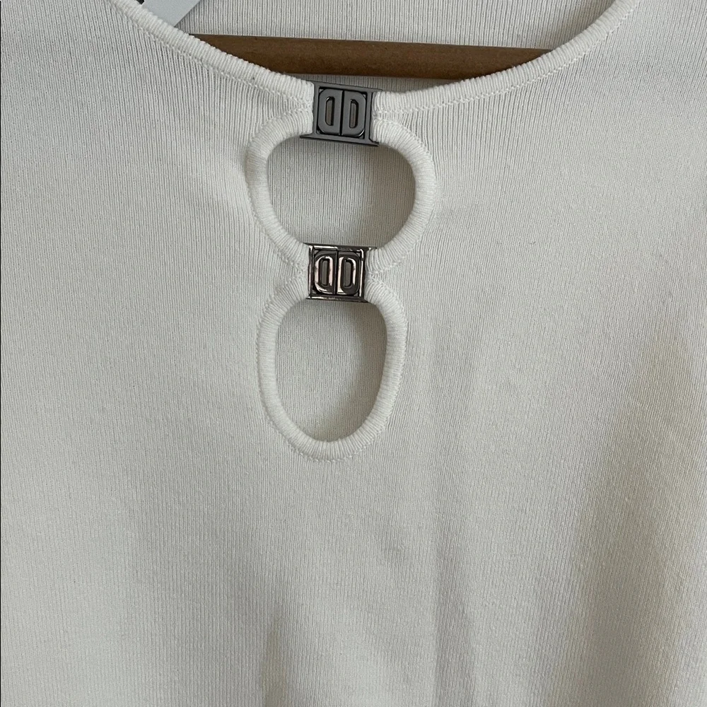 DKNY Women's Ivory Long Sleeve Top size S. - Picture 4 of 10